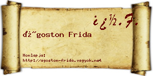 Ágoston Frida névjegykártya